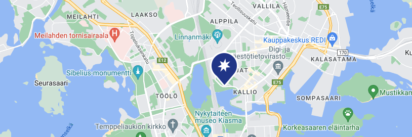 Helsingin kaupunginteatterin sijainti kartalla