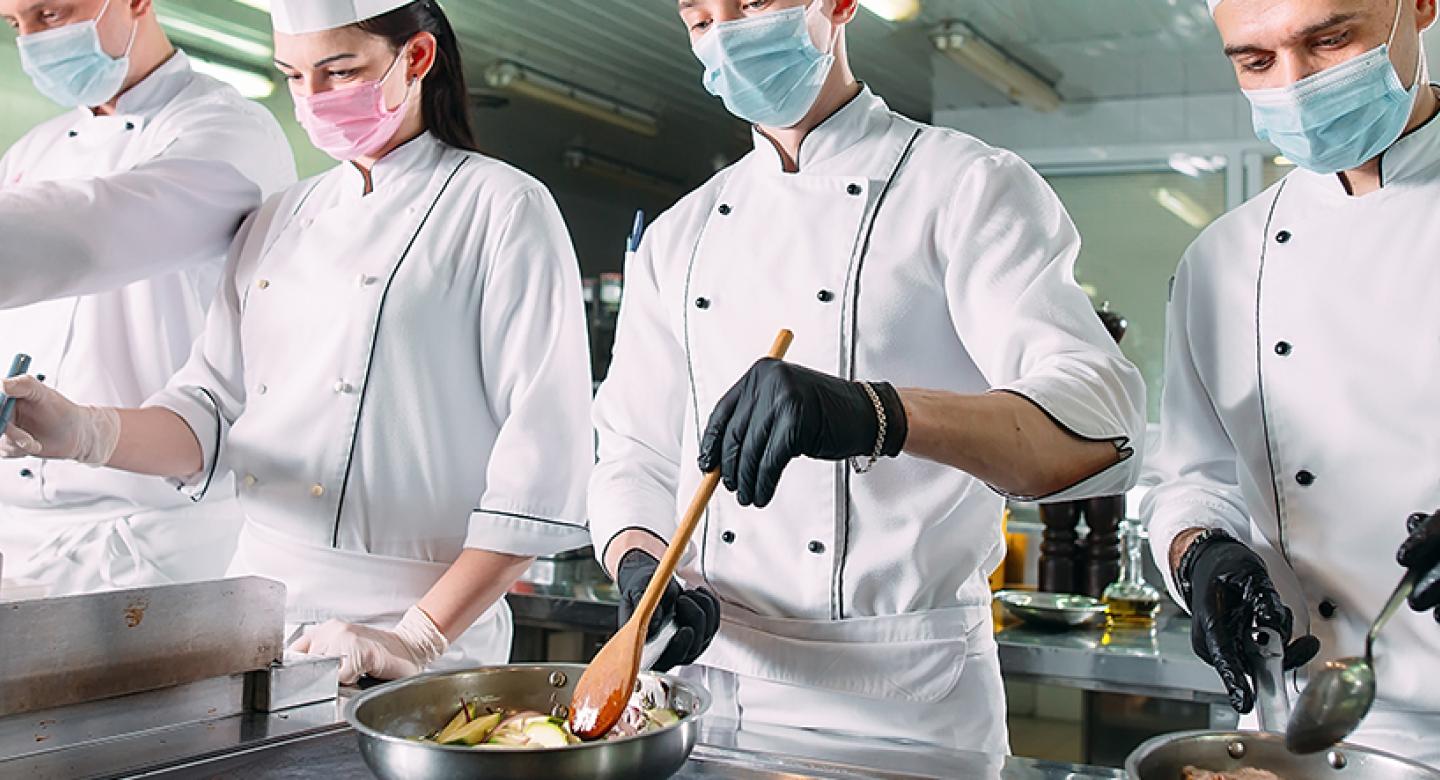 chefs preparing food safely